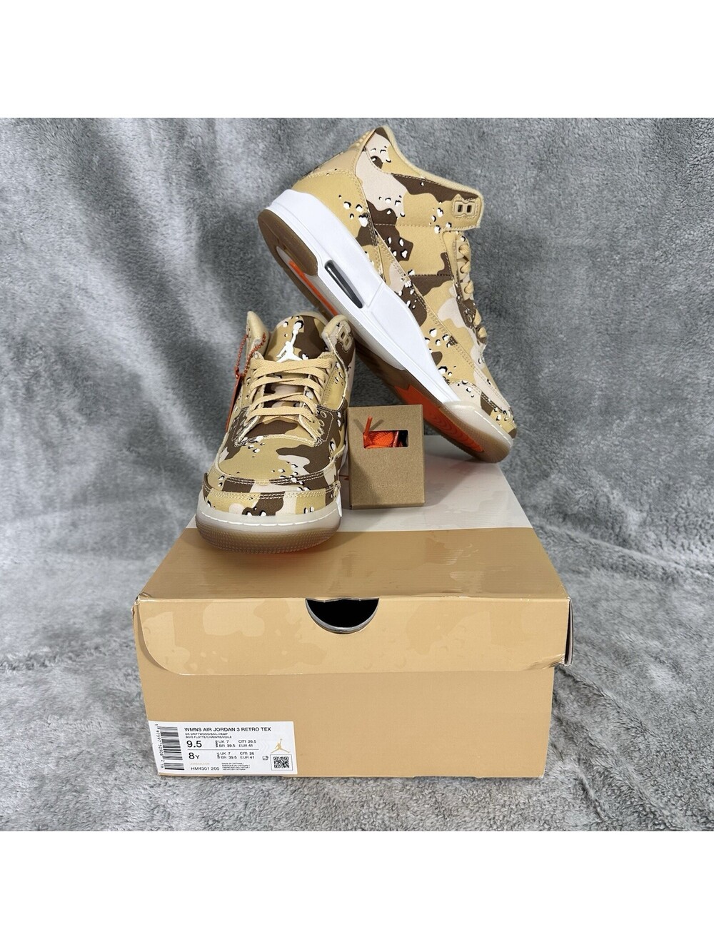 Nike x WMBA Women's US 9.5 UK 7  Air Jordan 3 Retro TEX Desert Camo HM4301-200
